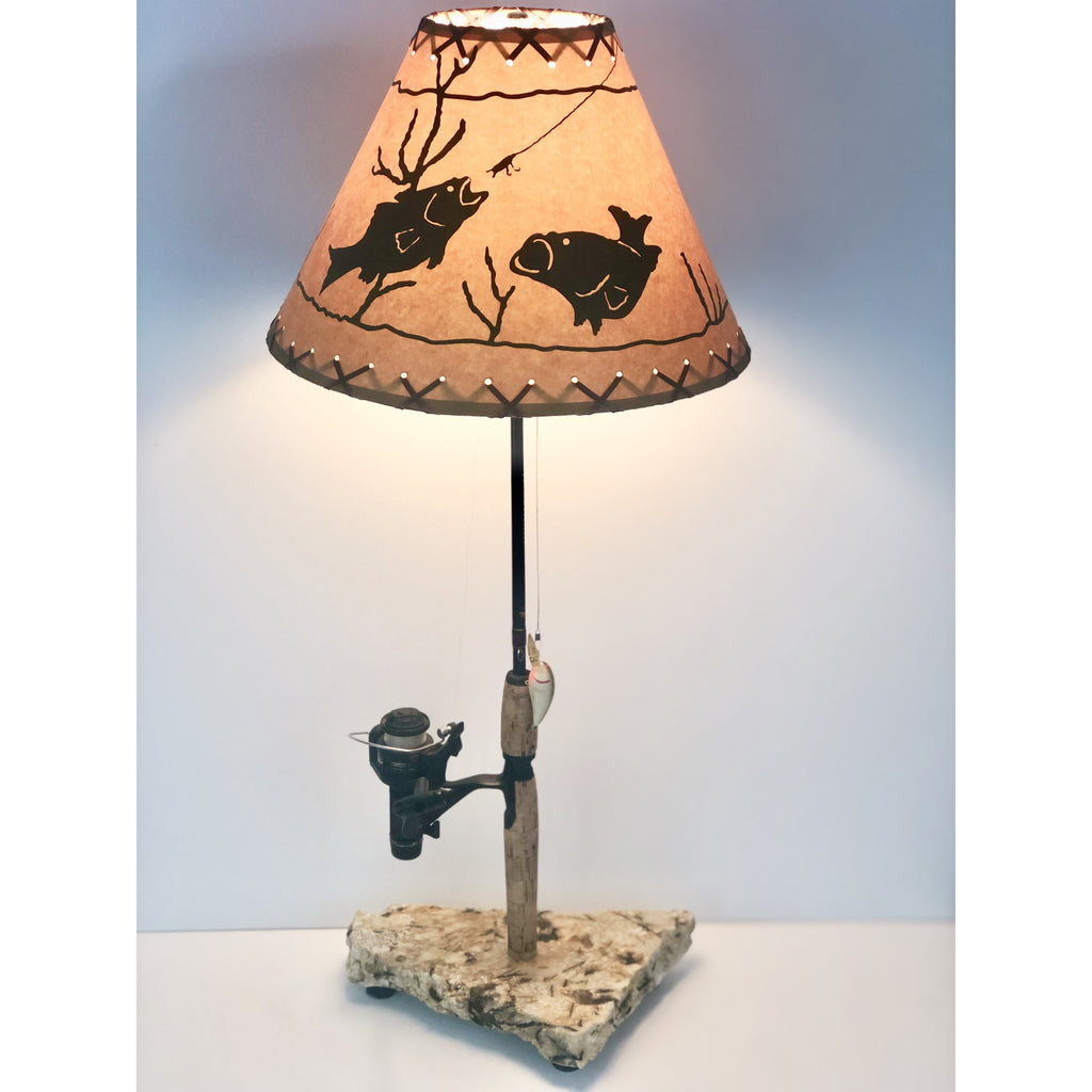 Granite Base Browning Fishing Rod Table Lamp