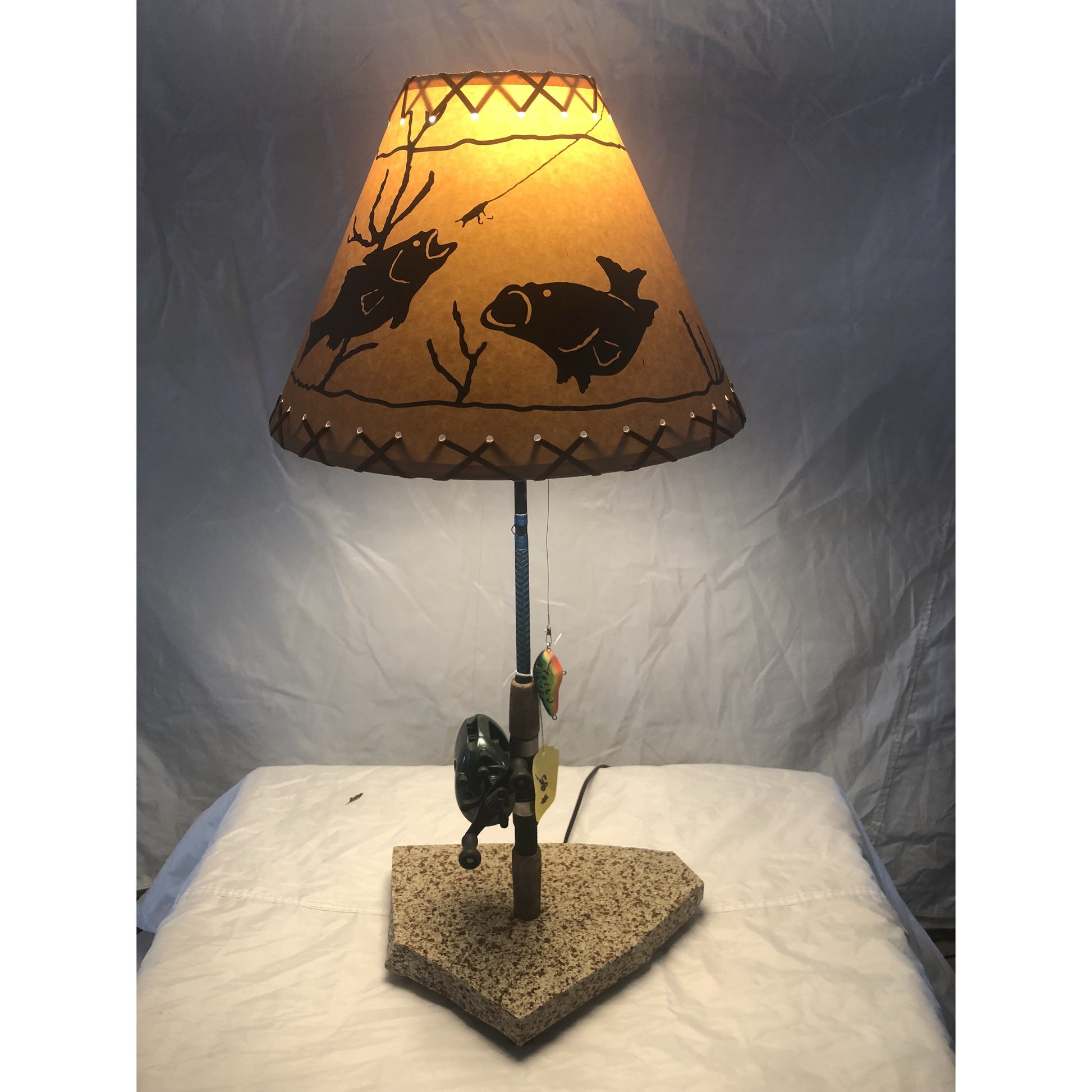 all star fishing reels All-Star Fishing Rod Table Lamp | Fish Lampshade